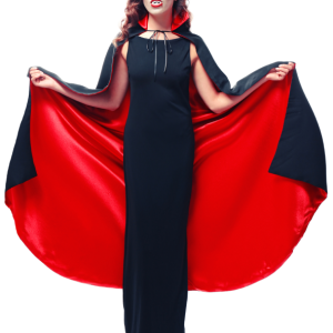Nocturna Elegance Vampire Dress, Cape And Makeup