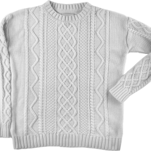 Fervenzi Sweater With Cable Knit • White • M