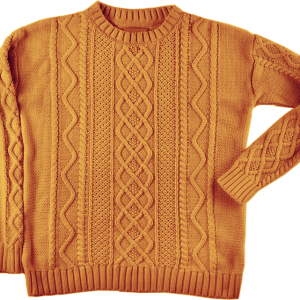 Fervenzi Sweater With Cable Knit • Orange • L