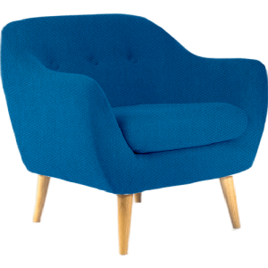 Serenity Luxe Armchair • Herringbone Tweed • Sky Blue