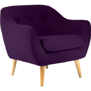 Serenity Luxe Armchair • Herringbone Tweed • Royal Purple