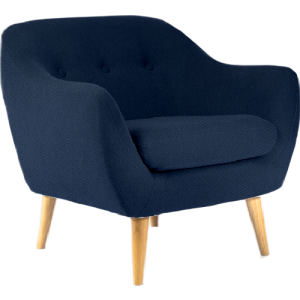 Serenity Luxe Armchair • Herringbone Tweed • Midnight Blue