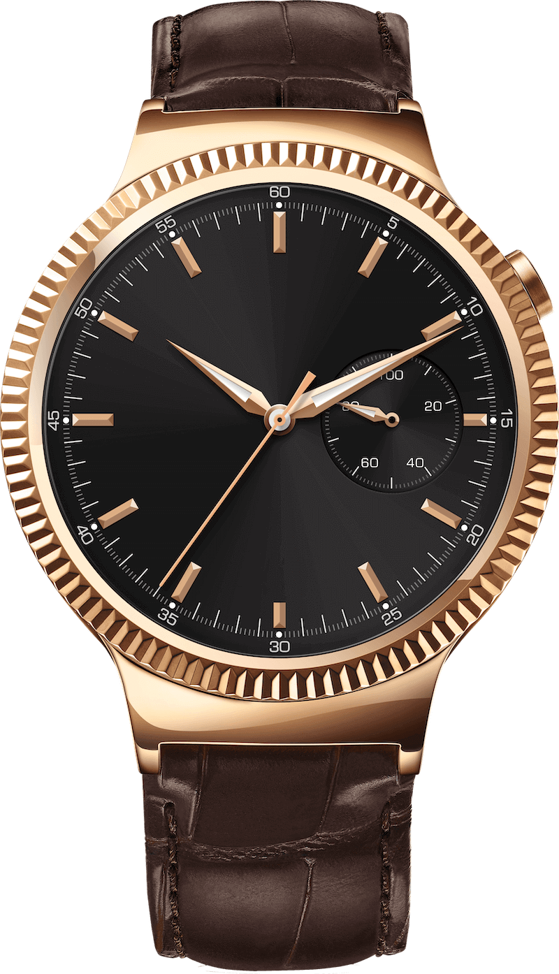 Brazen Golden Luxury Wrist Watch With Brown Leather Band