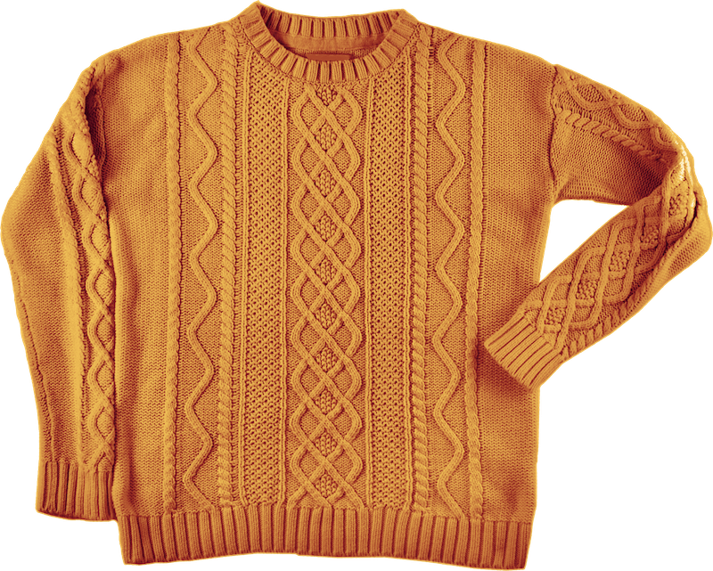 Fervenzi Sweater With Cable Knit • Orange • L