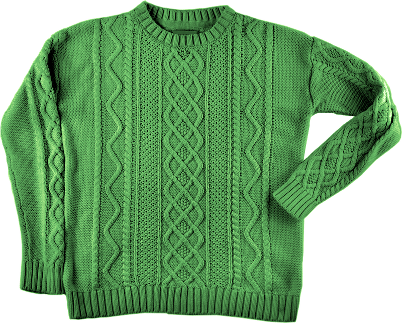Fervenzi Sweater With Cable Knit • Green • L