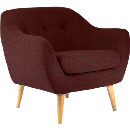 Serenity Luxe Armchair • Herringbone Tweed • Rich Burgundy