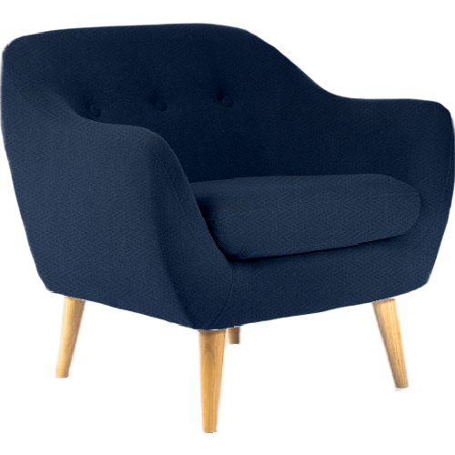 Serenity Luxe Armchair • Herringbone Tweed • Midnight Blue