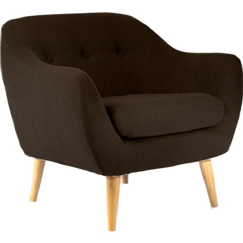 Serenity Luxe Armchair • Herringbone Tweed • Espresso Brown