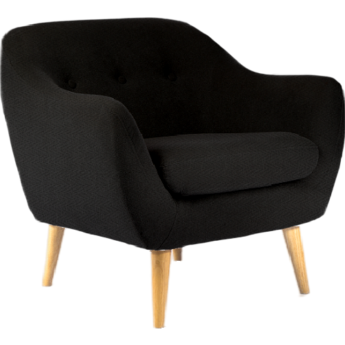 Serenity Luxe Armchair • Herringbone Tweed • Ebony Black