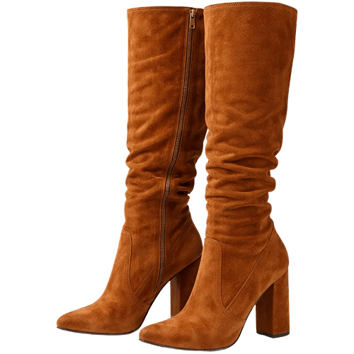 Suede Knee-High Boots